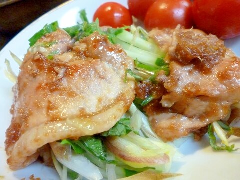 サラダのように♪豚肉生姜焼き＋胡瓜・茗荷・青紫蘇